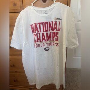 New Georgia Bulldogs 2022 National Champions T-Shirt White with Red Print XXL